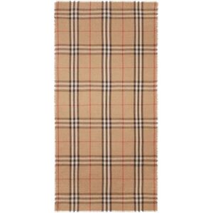 Burberry , Vintage Check Fine-Knit Scarf ,Beige male, Sizes: ONE SIZE