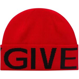 Givenchy , Red Wool Logo Intarsia Beanie ,Red male, Sizes: ONE SIZE