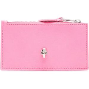 Alexander McQueen , Pink Skull Leather Cardholder ,Pink female, Sizes: ONE SIZE