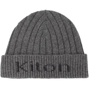 Kiton , Warm and Stylish Knitted Beanie ,Gray male, Sizes: ONE SIZE