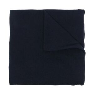 Jil Sander , Midnight Blue Cashmere Logo-Patch Scarf ,Blue female, Sizes: ONE SIZE