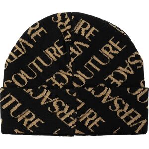 Versace Jeans Couture , Beanie with logo ,Black male, Sizes: ONE SIZE