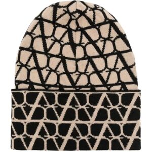 Valentino Garavani , Luxury Logo Beanie Hat ,Beige female, Sizes: ONE SIZE