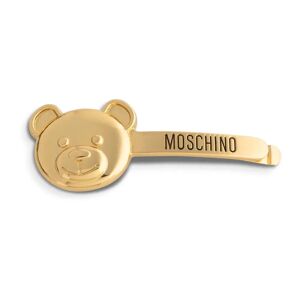 Moschino , Plain Logo Hair Clip with Hook-and-Eye Closure ,Yellow female, Sizes: ONE SIZE