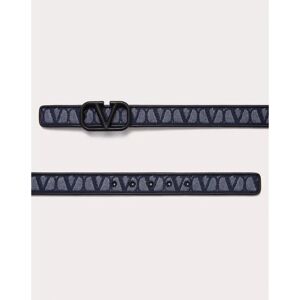 Valentino Garavani , Iconographe Leather Belt ,Blue male, Sizes: 85 CM, 90 CM, 95 CM, 100 CM