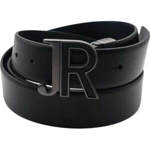 John Richmond , Reversible Leather Belt Black Blue ,Black male, Sizes: 115 CM, 110 CM, 100 CM