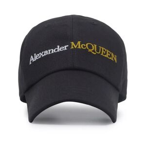 Alexander McQueen , Branded Cotton Cap in Black ,Black unisex, Sizes: S, L