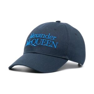 Alexander McQueen , Luxury Blue Embroidered Cap ,Blue male, Sizes: M