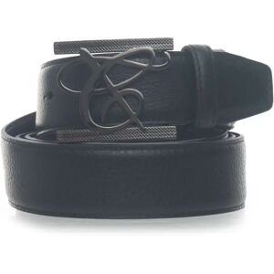 Canali , Leather Belt ,Black male, Sizes: 120 CM