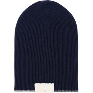 Brunello Cucinelli , Blue Ribbed Hats Caps ,Blue male, Sizes: L