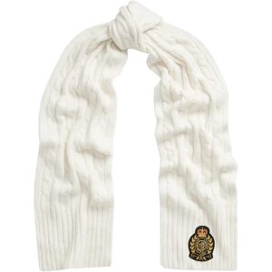 Ralph Lauren , Cream Cable Knit Scarf ,White female, Sizes: ONE SIZE