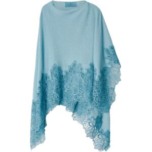 Ermanno Scervino , Blue Cashmere Lace Cape Scarf ,Blue female, Sizes: ONE SIZE