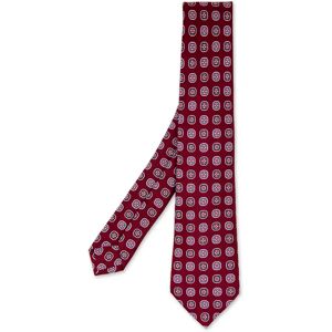 Kiton , Burgundy Silk Geometric Tie ,Multicolor male, Sizes: ONE SIZE