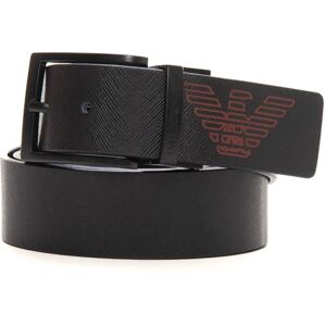 Emporio Armani , Logo Detail Reversible Buckle Belt ,Black male, Sizes: ONE SIZE