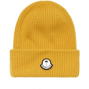 Moncler , Classic Wool Beanie Hat ,Yellow male, Sizes: ONE SIZE