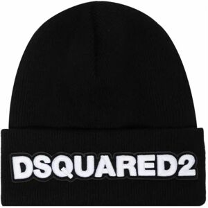 Dsquared2 , Black Logo Beanie Knitted Wool ,Black male, Sizes: ONE SIZE