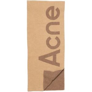 Acne Studios , Beige Brown Jacquard Logo Scarf ,Brown unisex, Sizes: ONE SIZE