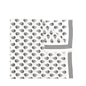 Alexander McQueen , Skull Print Striped Scarf ,White male, Sizes: ONE SIZE