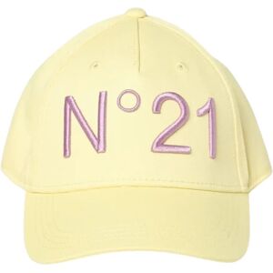 N21 , Yellow Embroidered Logo Visor Hat ,Yellow female, Sizes: L