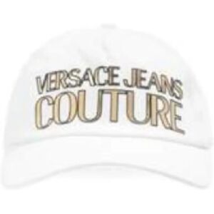 Versace Jeans Couture , White Unisex Hat with Gold Logo ,White unisex, Sizes: ONE SIZE