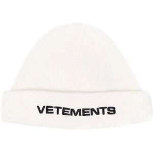 Vetements , White Wool Ribbed Knit Hat ,White male, Sizes: M