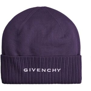 Givenchy , Purple Wool Ribbed Trims Hat ,Purple male, Sizes: ONE SIZE