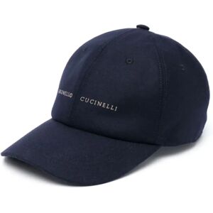 Brunello Cucinelli , Luxury Cashmere Baseball Cap Navy Blue ,Blue male, Sizes: M