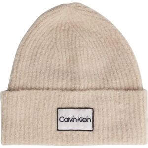 Calvin Klein , Lux Wool Beanie - Women`s Stylish Blend ,Beige female, Sizes: ONE SIZE