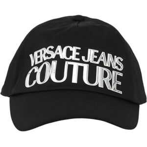 Versace Jeans Couture , Black Cap with Silver Logo ,Black unisex, Sizes: ONE SIZE