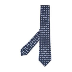 Kiton , Blue Silk Geometric Pattern Tie ,Multicolor male, Sizes: ONE SIZE