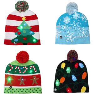 Just Gift Direct Led Christmas Beanie Hat - Buy 1 Or 2 - Black   Wowcher