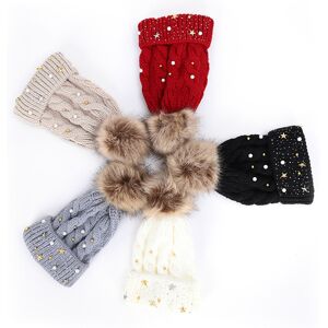 Pope Fbarrett Ltd T/A Whoop Trading Ladies Cute Studded Pompom Beanie - 5 Colours! - White   Wowcher