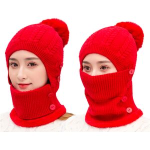 Blu Walk Trading Ltd T/A Supertrendinuk Woolly Hat With Detachable Snood Set - 9 Colours! - Purple   Wowcher