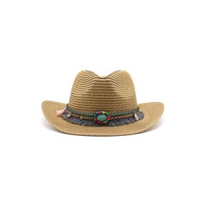 COMPANY BOOM LTD t/a Pollyjoy Summer Cowboy Straw Hat - Khaki, Black, Navy, Coffee, Beige & White   Wowcher
