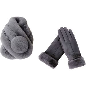 GLAXWOOD TRADING LTD Fluffy Scarf And Gloves In 3 Options And Multiple Colours - Black   Wowcher