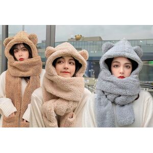 Obero International Ltd 3 in 1 Winter Bear Hat, Scarf, and Gloves