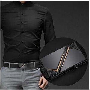 AZONE STORE LTD T/A Shop In Store Buckle Pu Leather Belt Men Waist Belt - Black   Wowcher