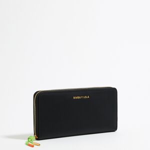 BIMBA Y LOLA Black nylon horizontal wallet with zip BLACK UN adult