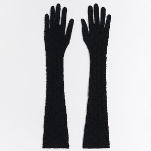 BIMBA Y LOLA Black crochet gloves BLACK M adult