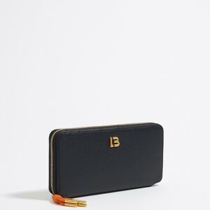 BIMBA Y LOLA Black leather horizontal with zip wallet BLACK UN adult