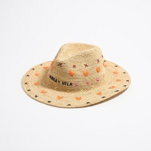BIMBA Y LOLA Orange natural raffia hat ORANGE S adult