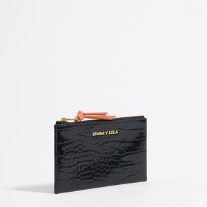 BIMBA Y LOLA Black mock croc coin purse BLACK UN adult