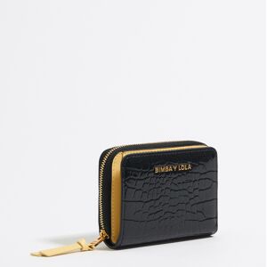 BIMBA Y LOLA Black mock croc flap purse BLACK UN adult