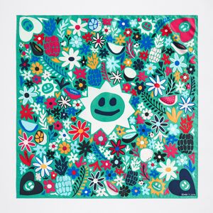 BIMBA Y LOLA Aquamarine flowers and fruit scarf AQUAMARINA UN adult