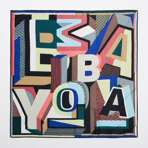 BIMBA Y LOLA Multicolor 3D geometric logo scarf LIME UN adult