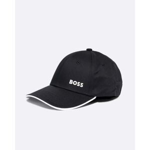 Boss Green Mens Cotton-Twill Cap with Printed Logo  - Black 002 - One Size - male