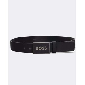 Boss Orange Icon-S1 Mens Plaque-Buckle Belt In Italian Leather  - Black 004 - W36 - male