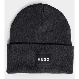 Hugo Boss Xevon Mens Logo Patch Beanie  - Dark Grey 023 - One Size - male