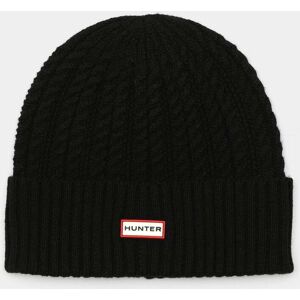 Hunter Mens Cable Beanie  - Black - One Size - male