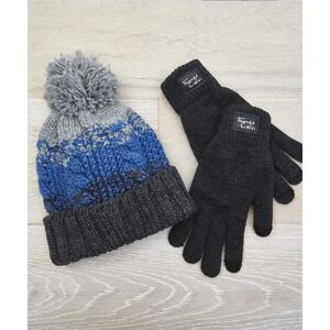 Damart Men's Hat & Glove Set Navy Plain